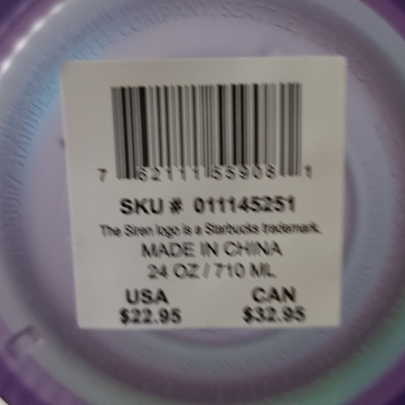 NWT Starbucks Fall 2023 Lilac Iridescent Pleated Soft Touch - Picture 2 of 2